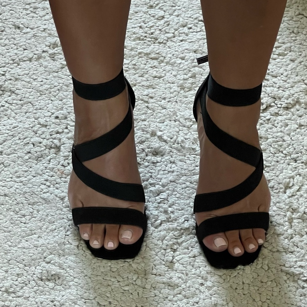 Sexy stretchy high heel sandals